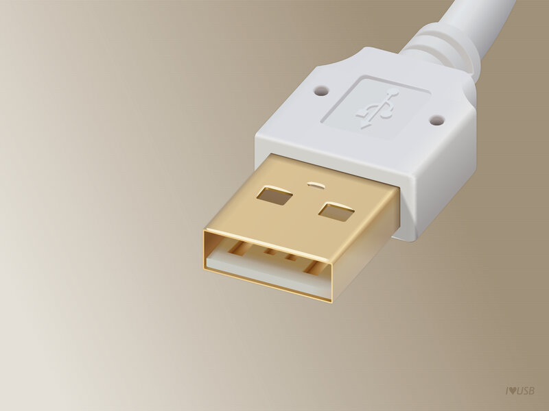 White Usb Connector