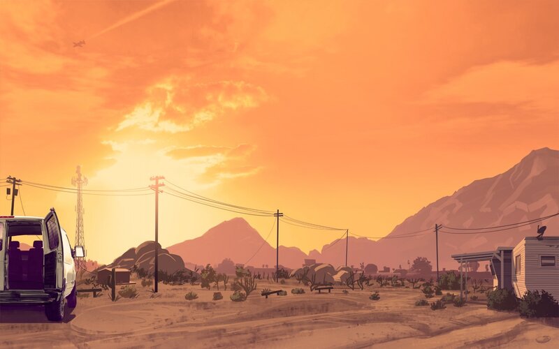 White Van in Desert