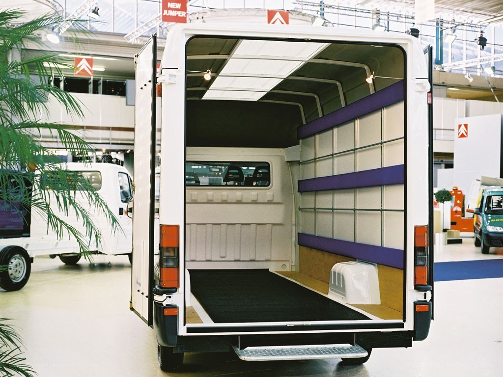 White van with open rear doors