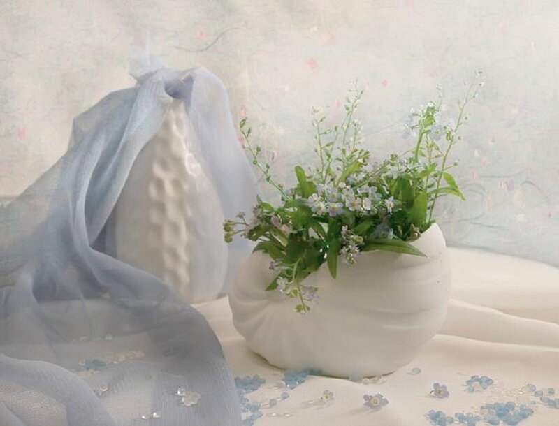 White Vase with Flowers — Serene