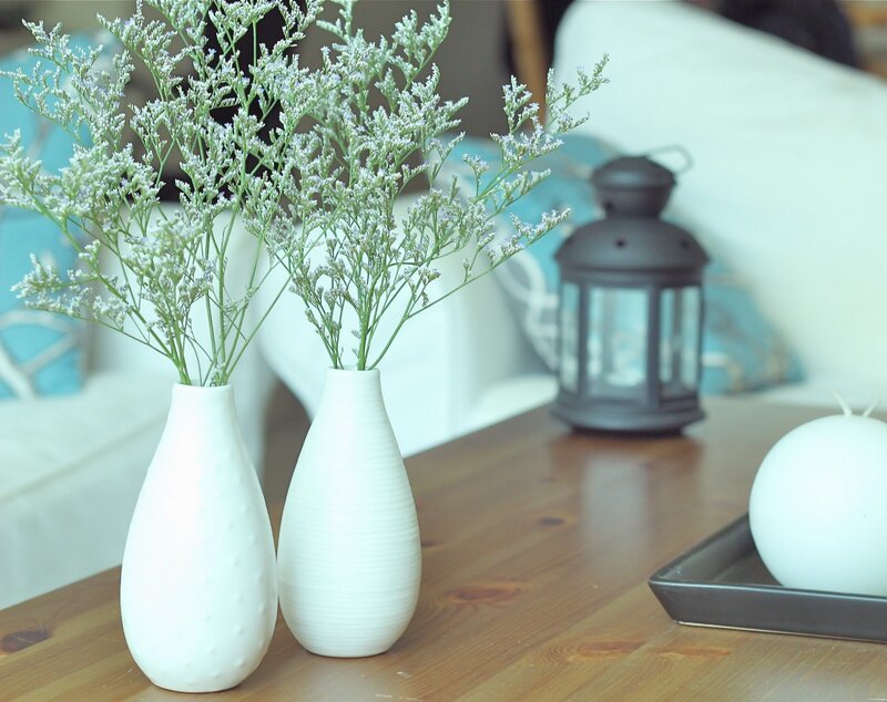 White Vases with Flowers — Calm