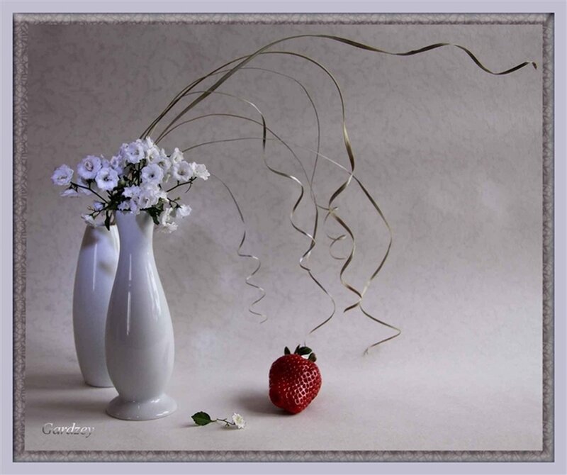 White Vases with Flowers
