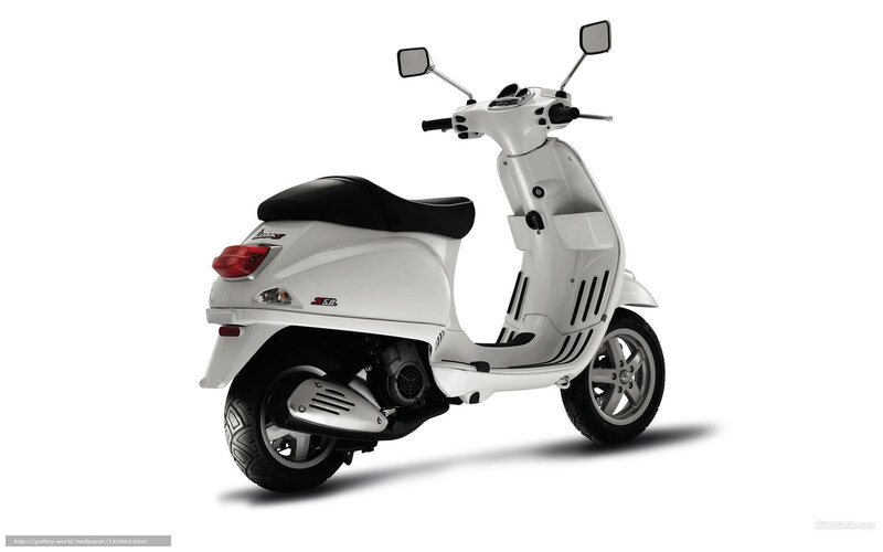 white vespa scooter