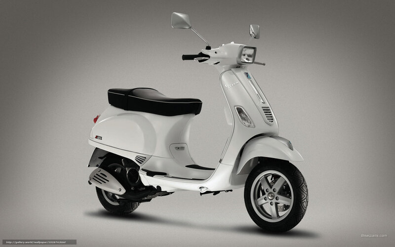 White Vespa scooter