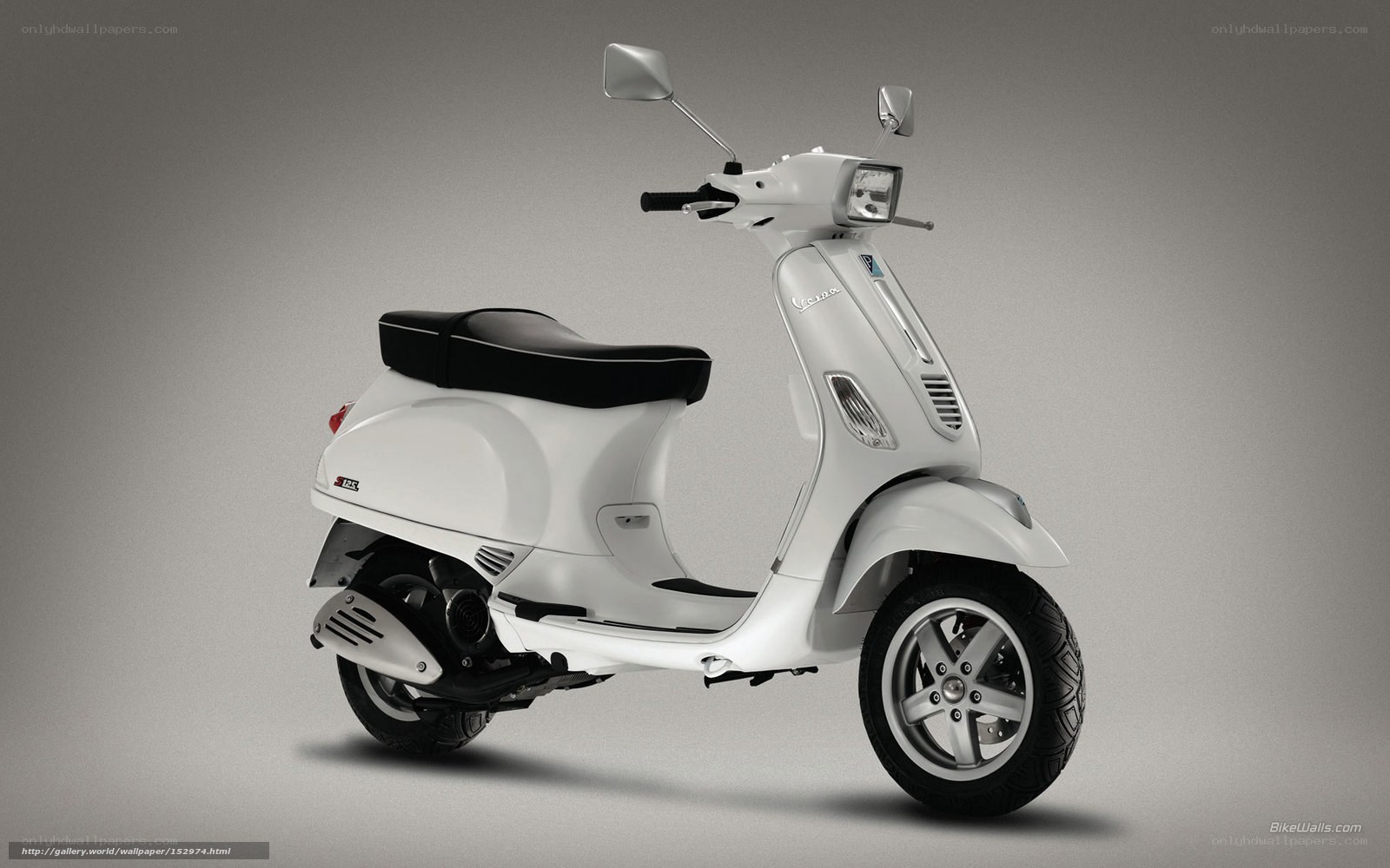 White Vespa scooter