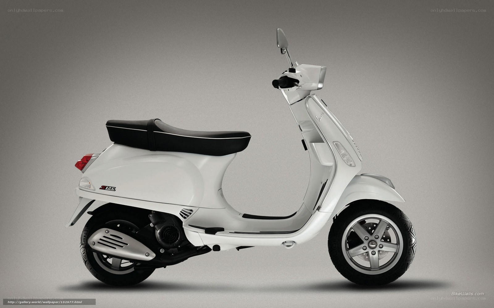 White Vespa scooter