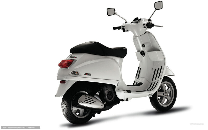 white vespa scooter