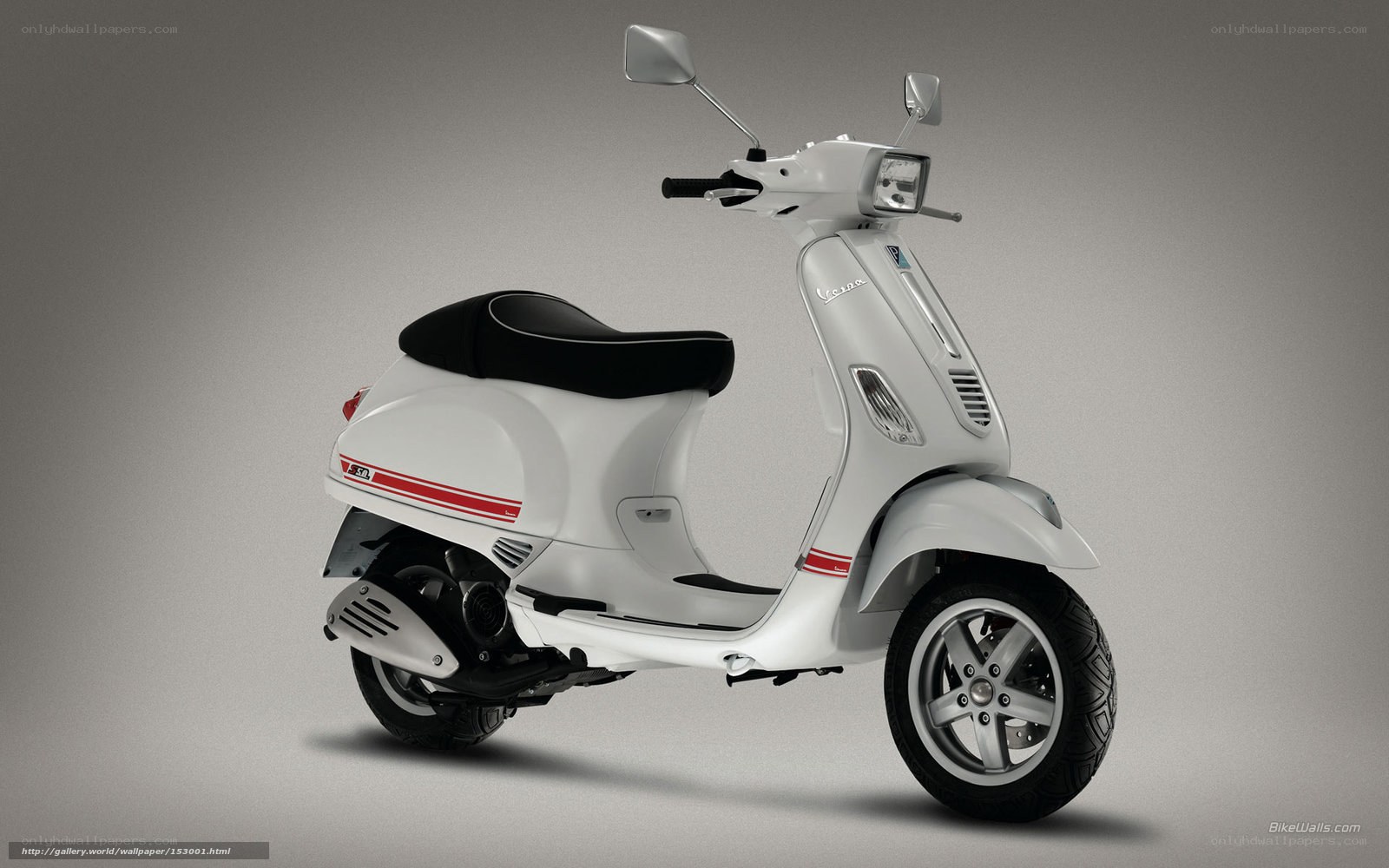 White Vespa scooter