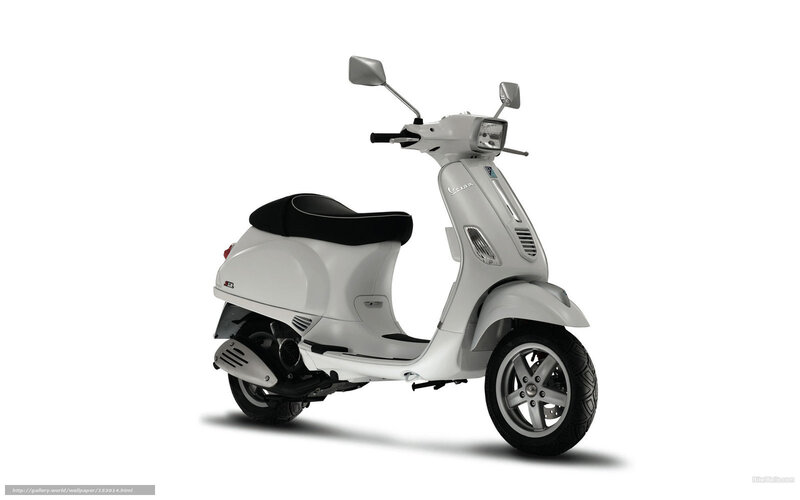 White Vespa scooter
