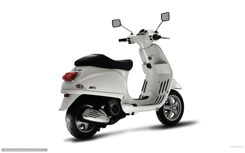 white vespa scooter