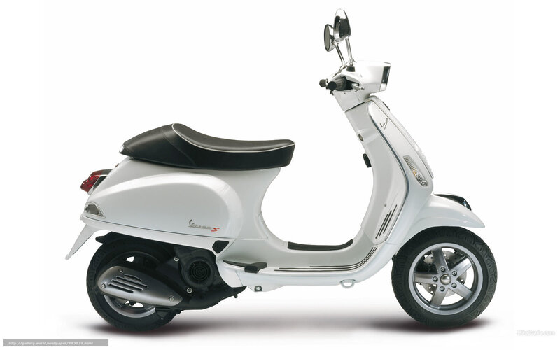 White Vespa scooter