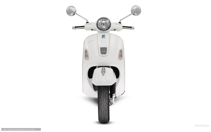 white vespa scooter front view