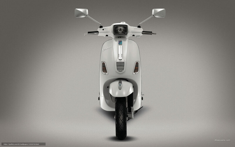 White Vespa Scooter — Neutral, Photograph, Handlebars, Headlight
