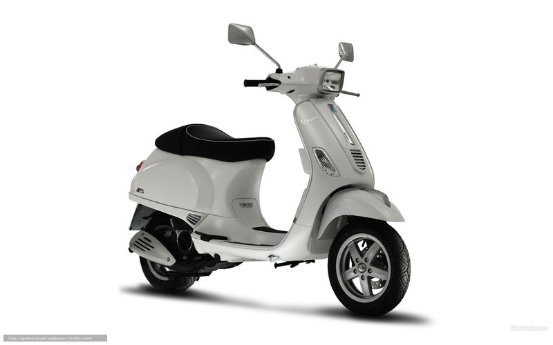 White Vespa Scooter — Neutral, Photograph, Seat
