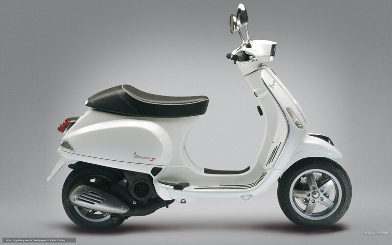 White Vespa Scooter — Neutral, Photograph, Seat, Wheel, Mirror