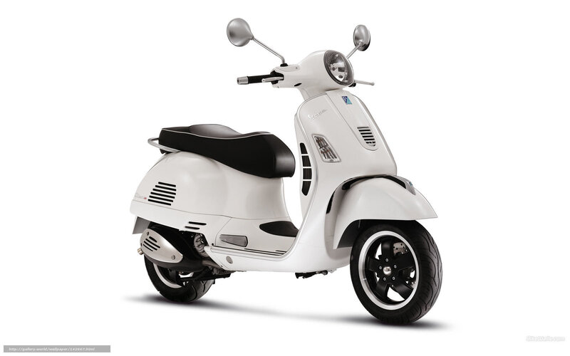 white vespa scooter