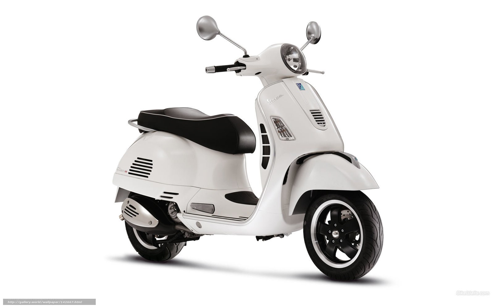 white vespa scooter