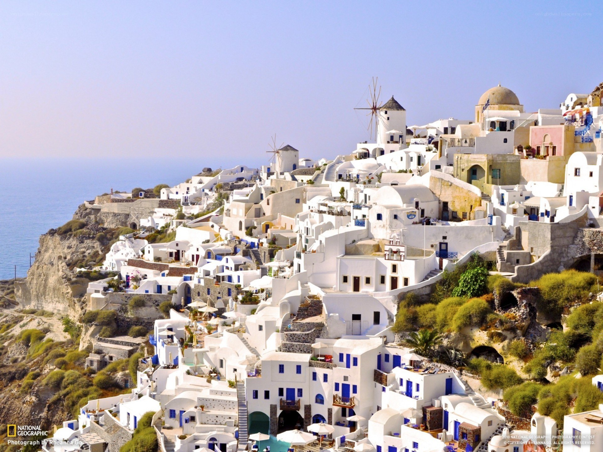 White village on a cliffside