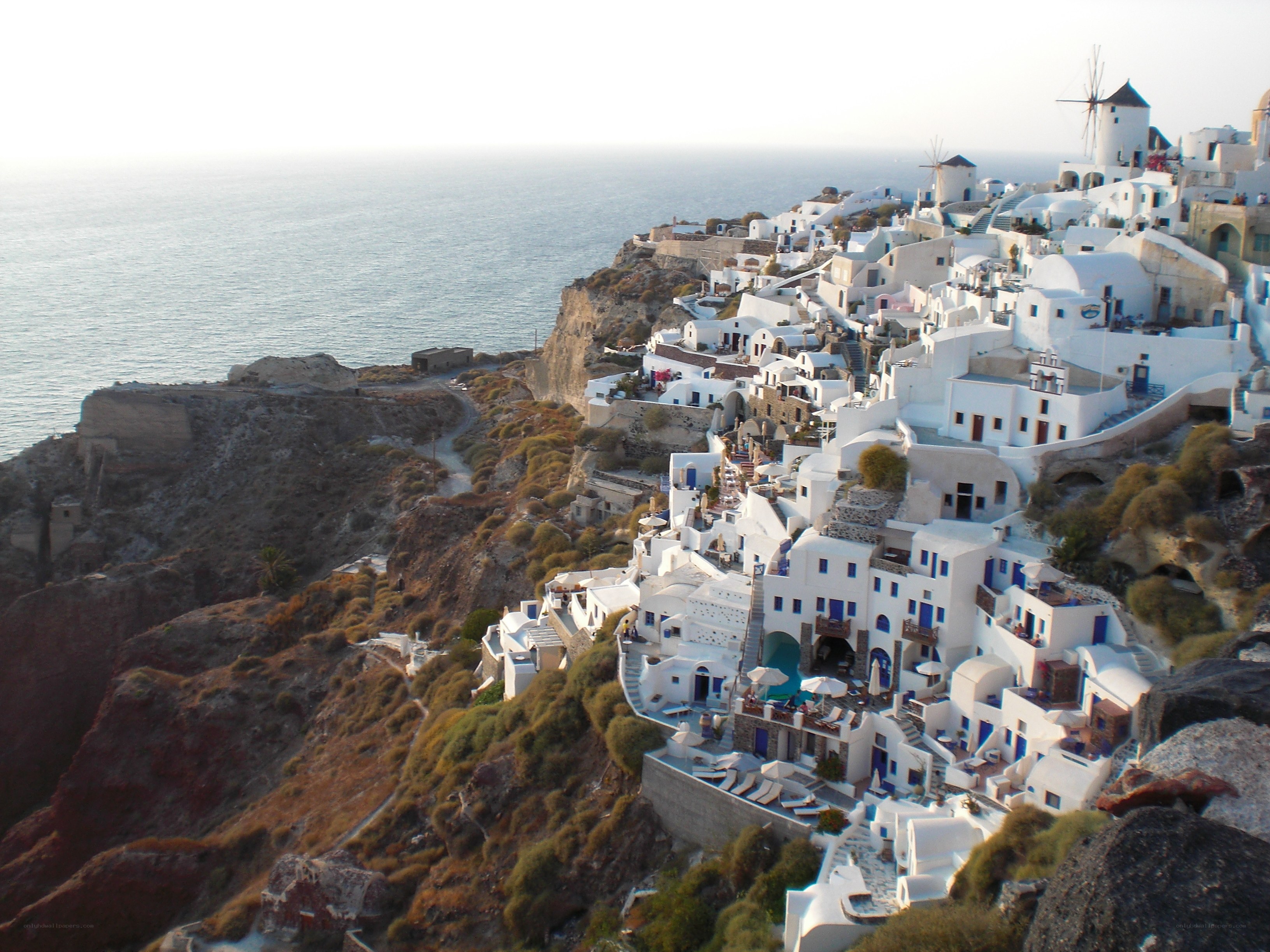 White village on a cliffside