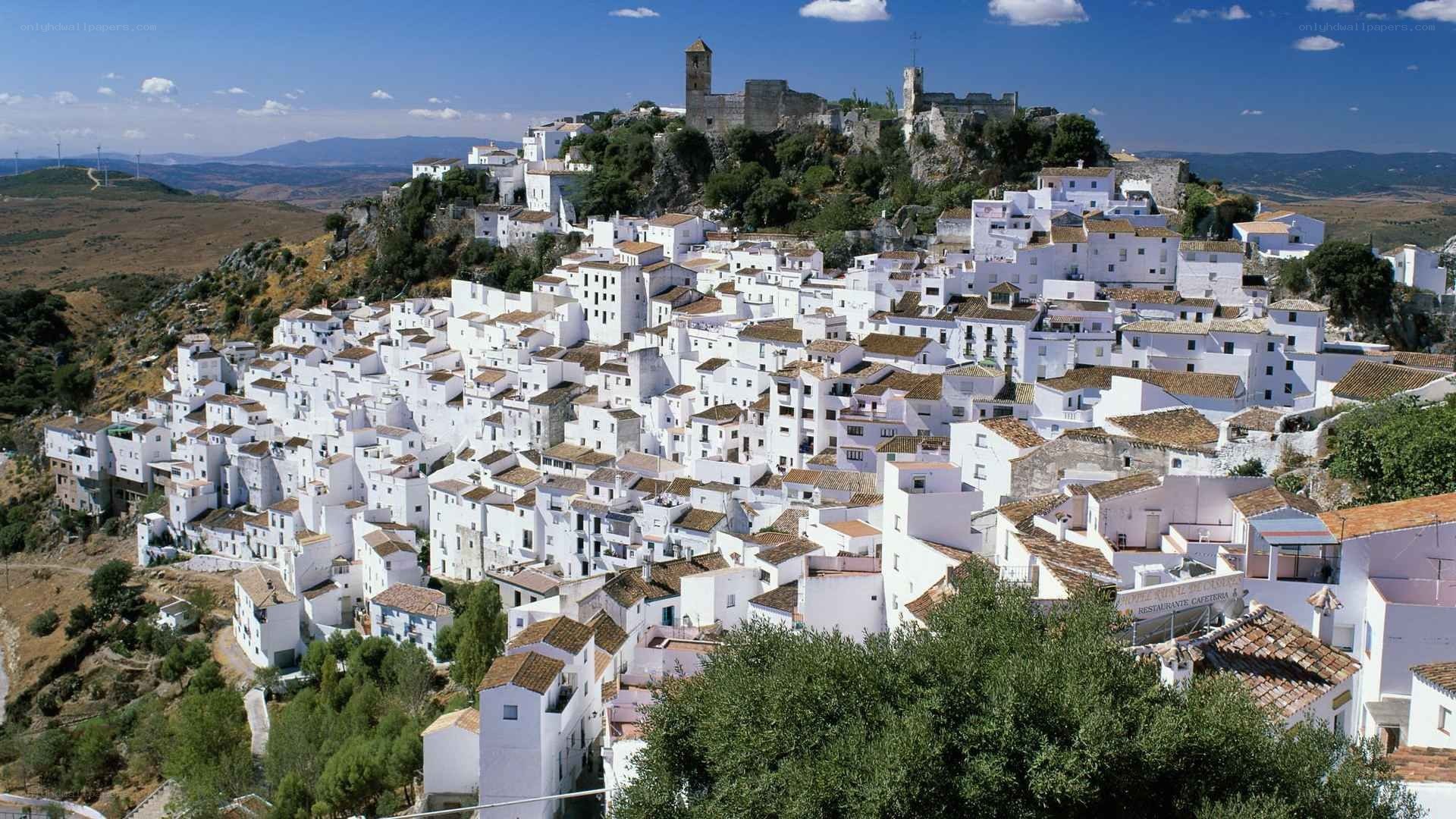 White village on a hill
