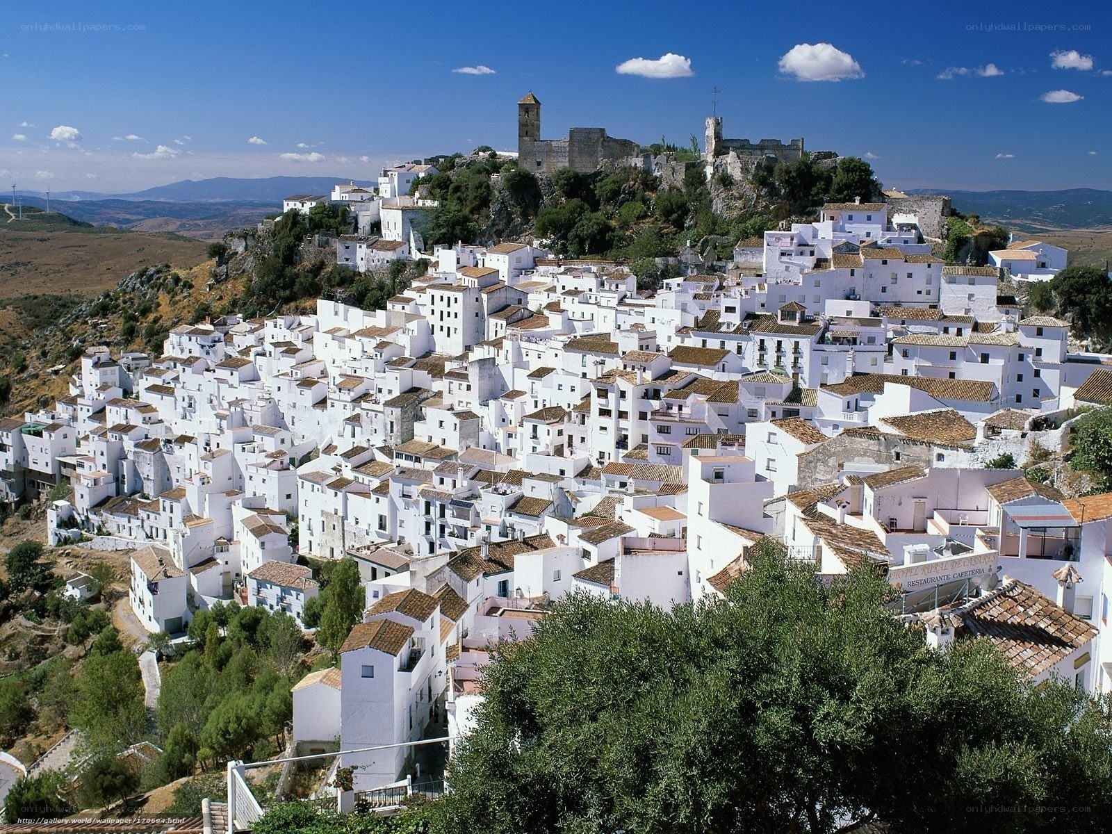 White village on a hill