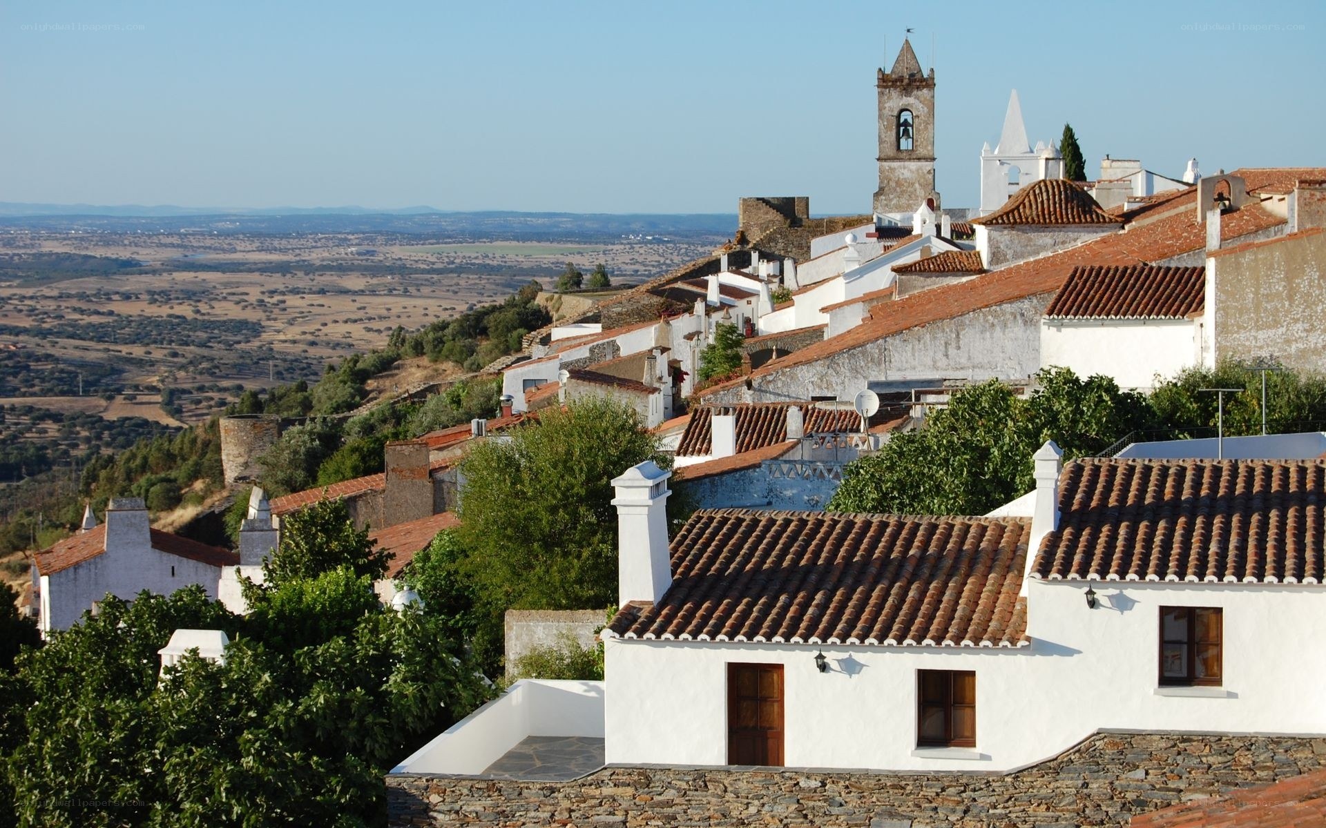 White village on a hillside