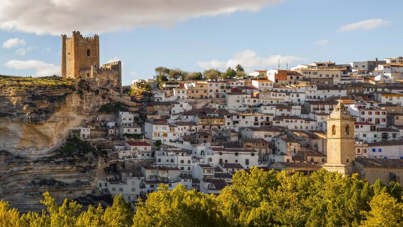 White Village on Cliff — Serene, Afternoon