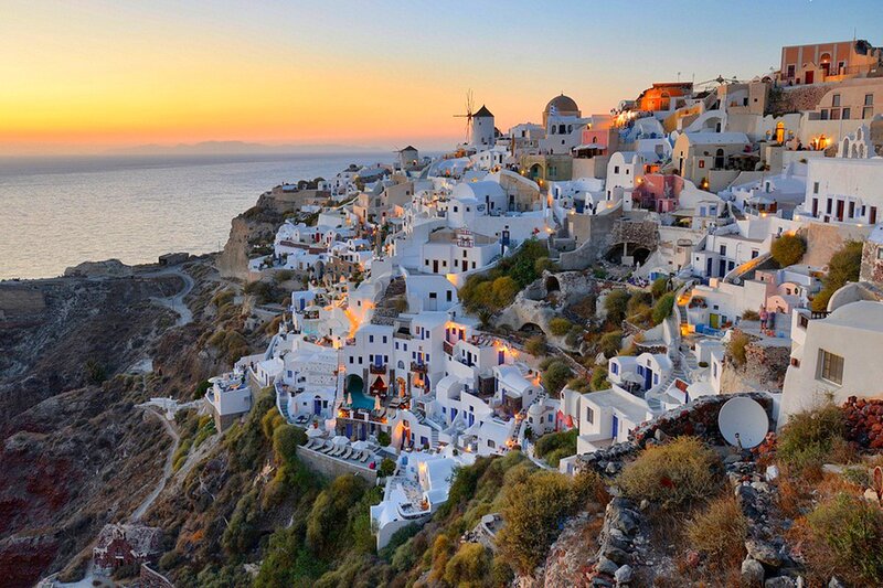 White Village on Cliff — Serene