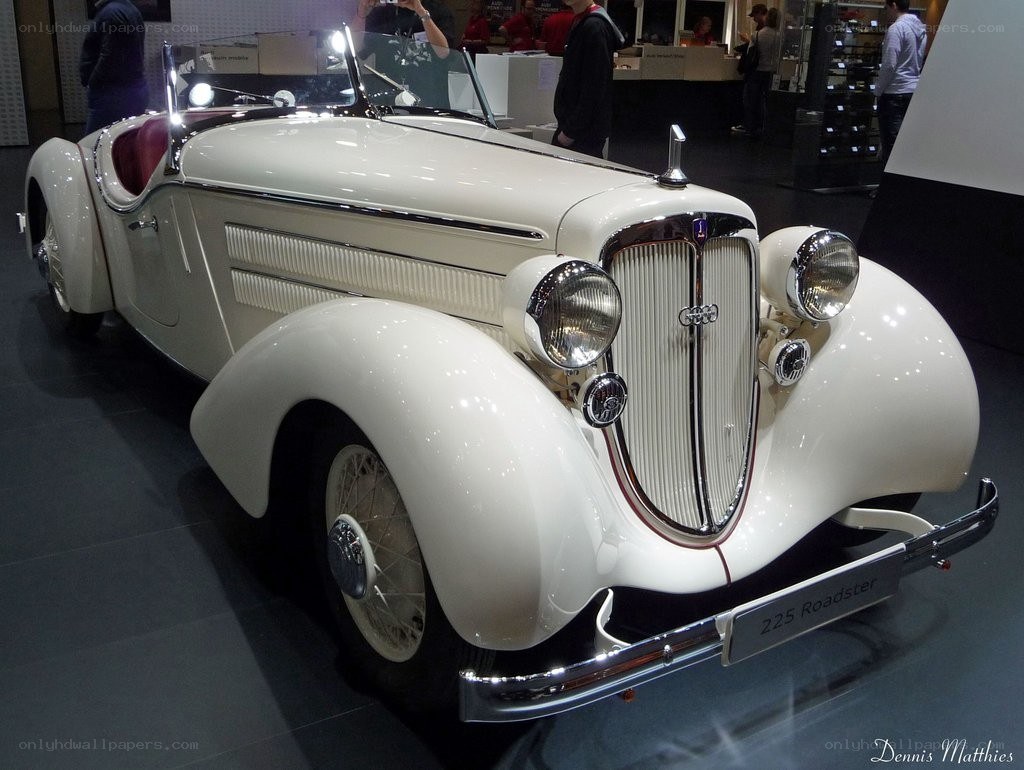 White vintage Audi roadster