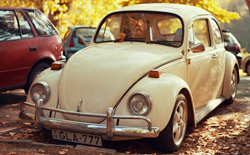 White Vintage Beetle Car