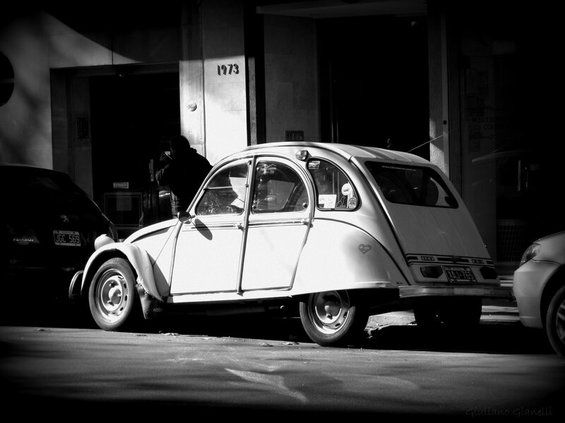 White Vintage Car — Black