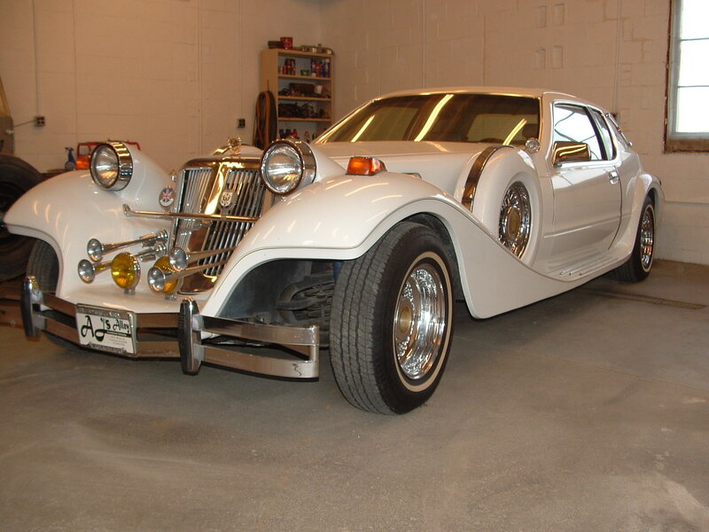 White Vintage Car — Neutral, Photograph, Garage