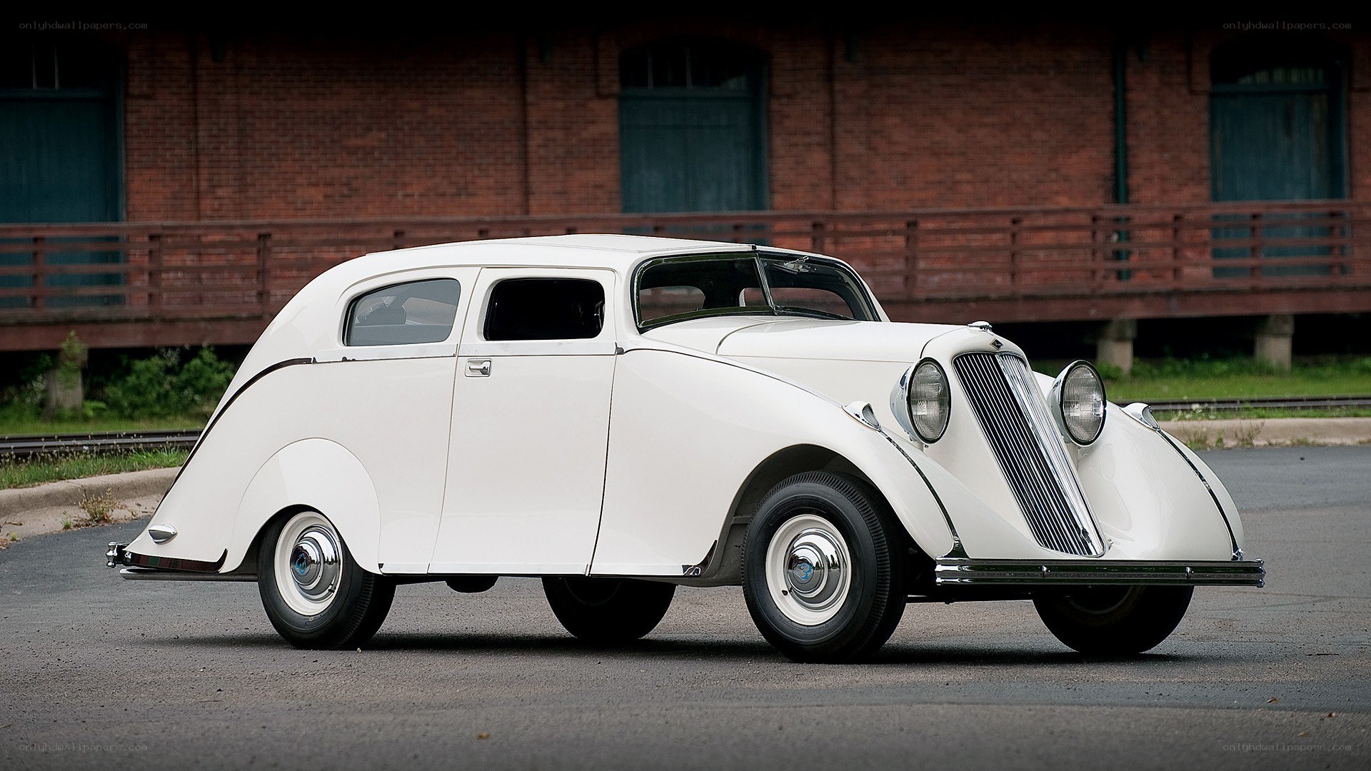 white vintage car