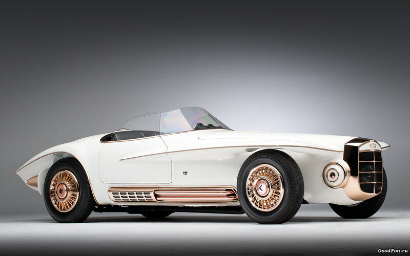 white vintage concept car