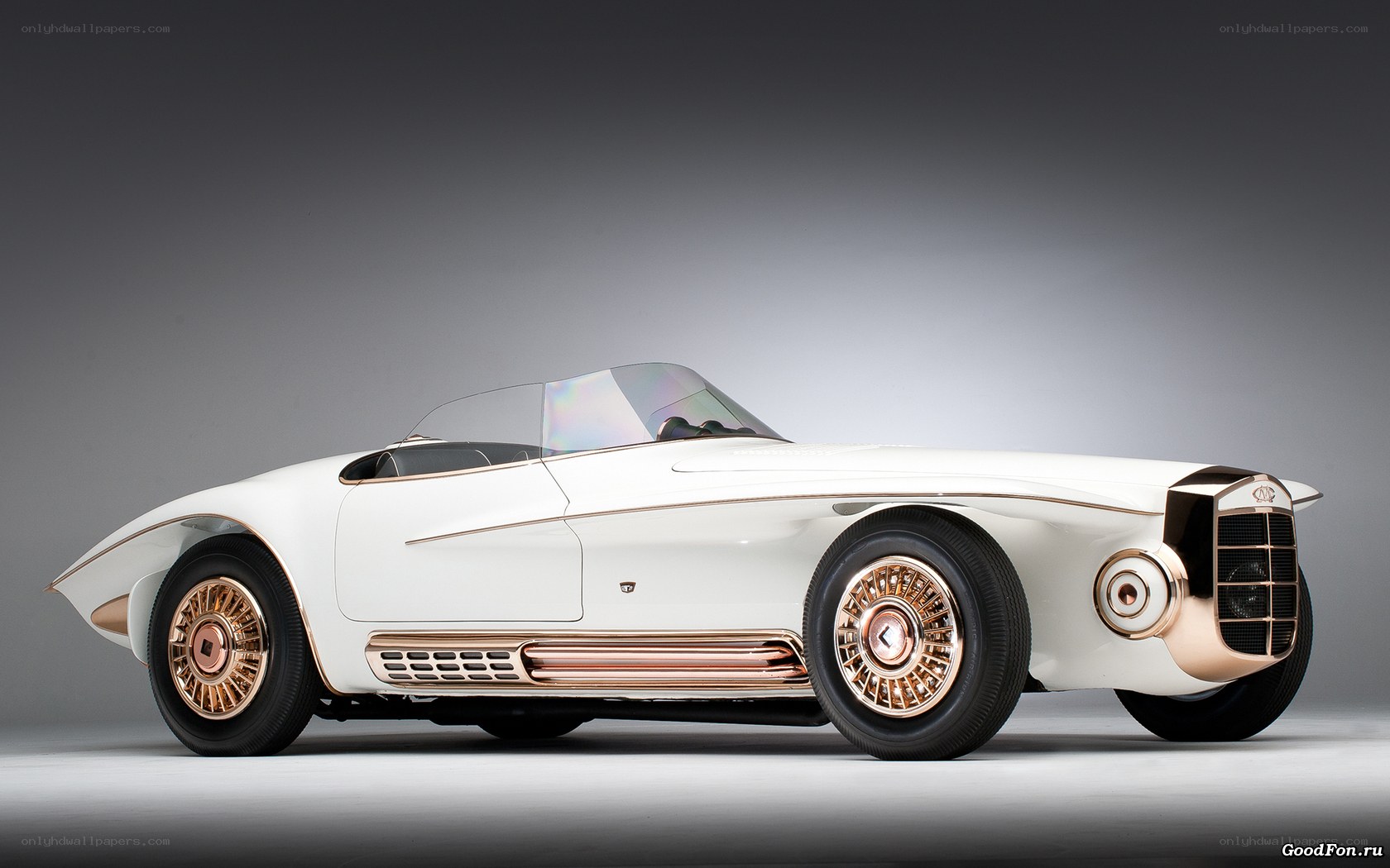 white vintage concept car