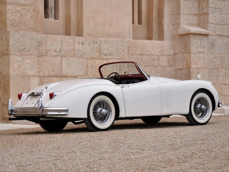 White vintage convertible car