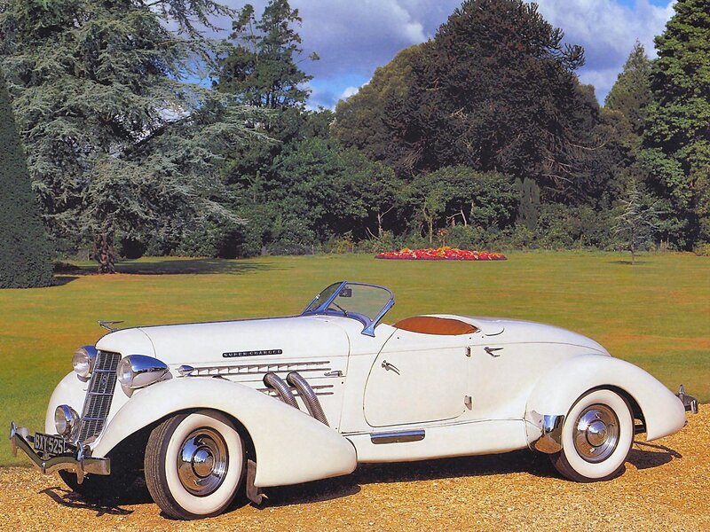 White Vintage Convertible — Serene, Afternoon
