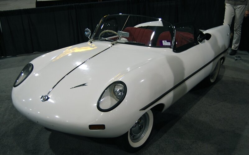 White vintage convertible sports car