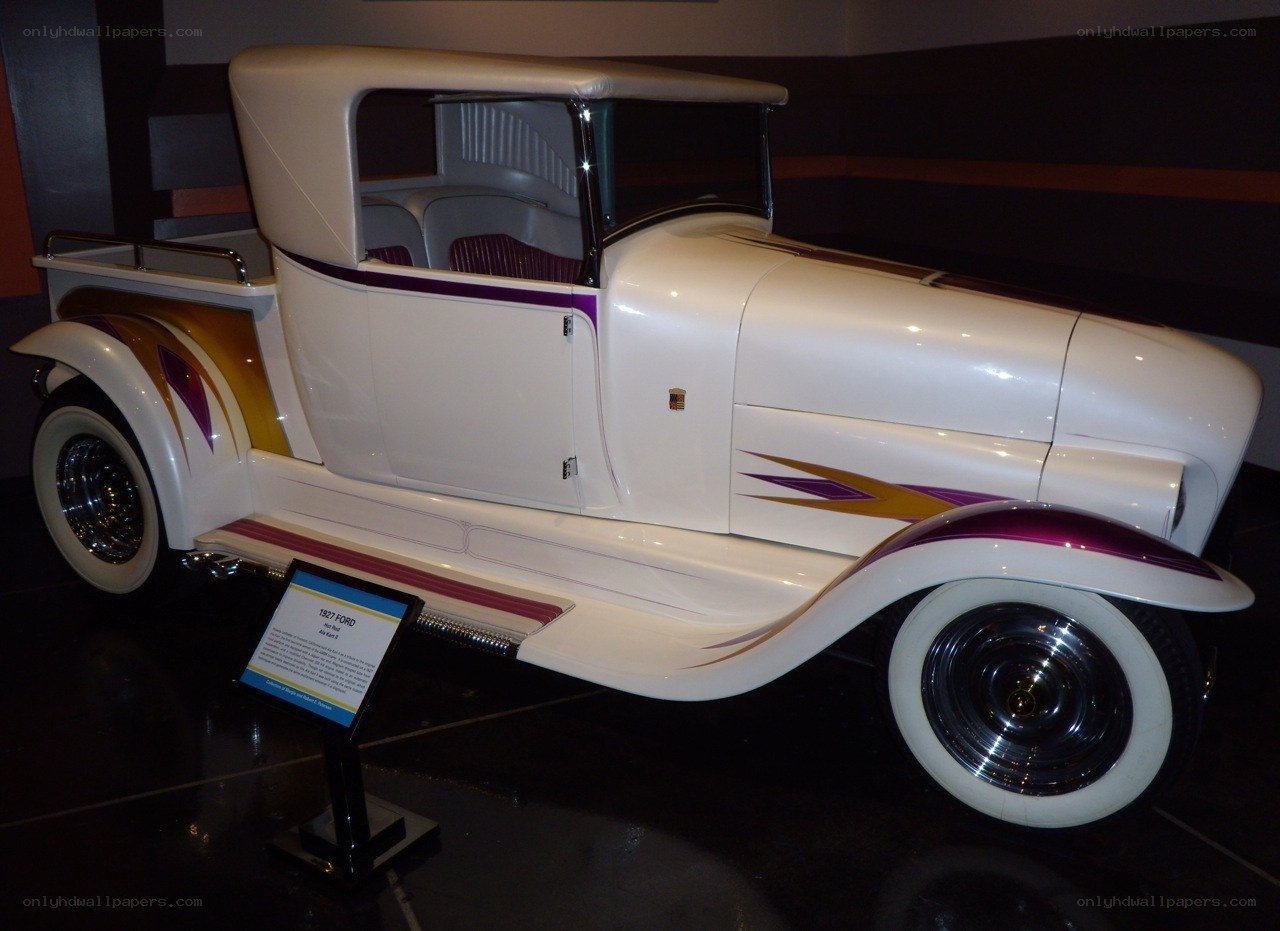 White vintage Ford hot rod