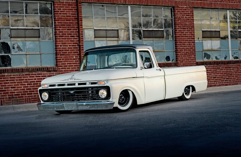 White Vintage Pickup Truck — Dramatic, Afternoon