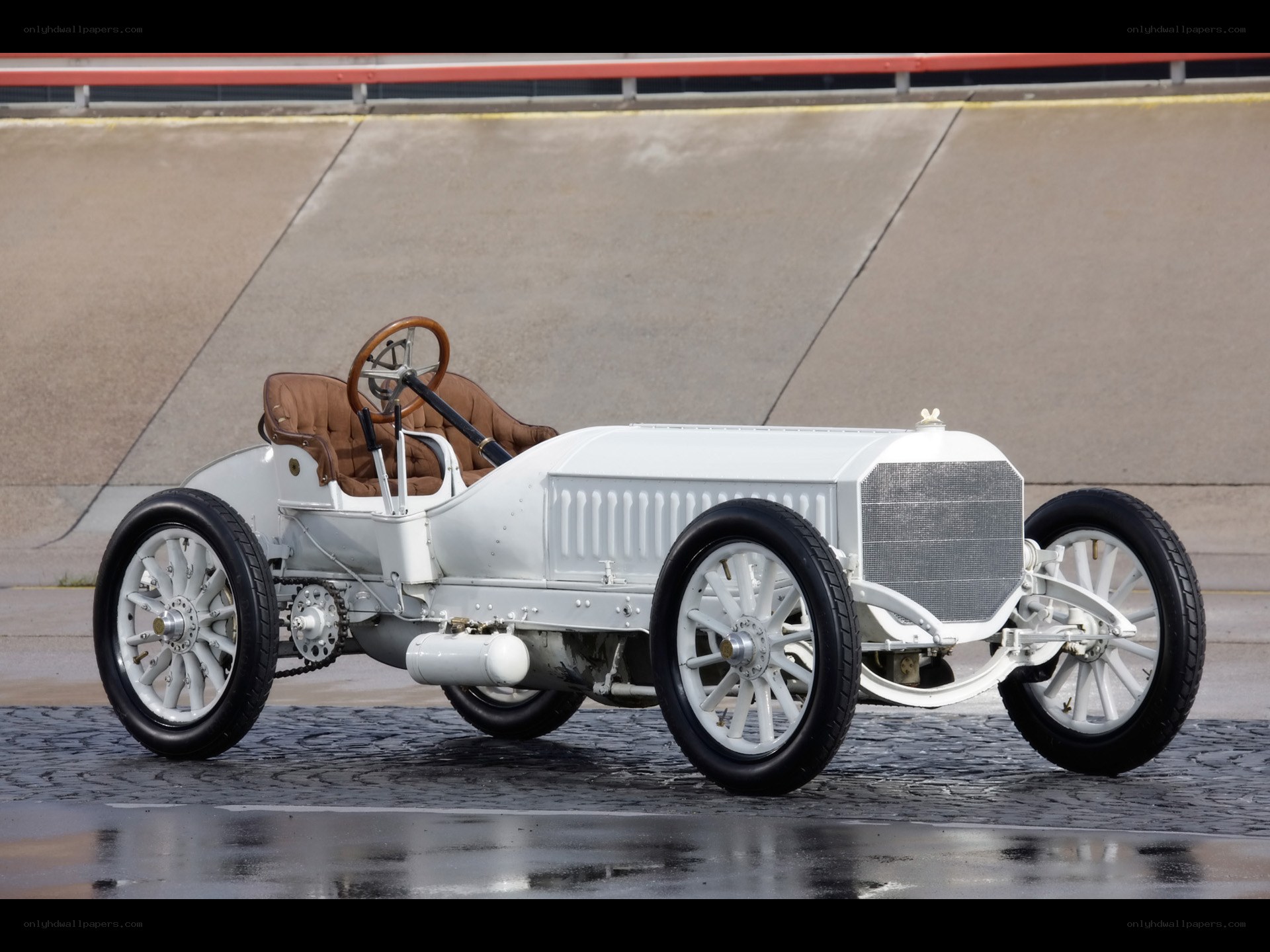 White vintage race car