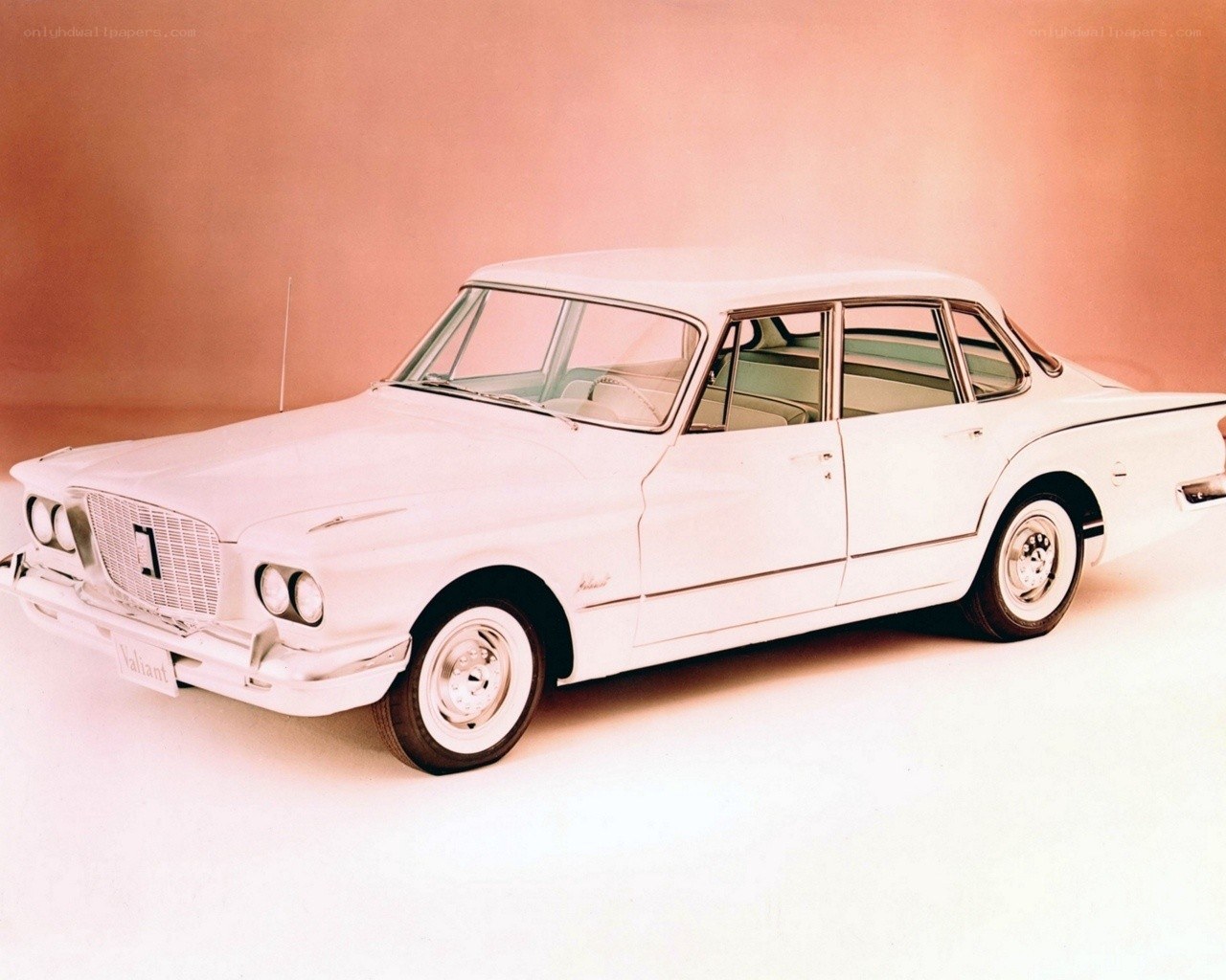 White vintage sedan car