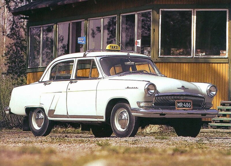 White vintage taxi car