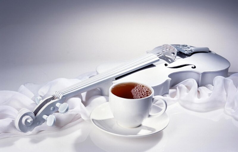 White Violin and Tea Cup