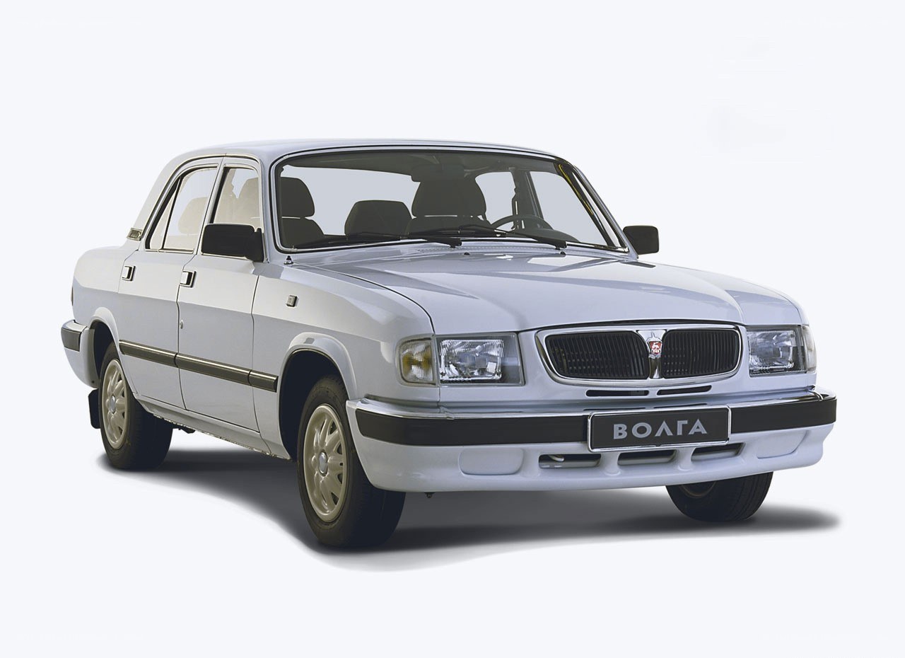 White Volga sedan car