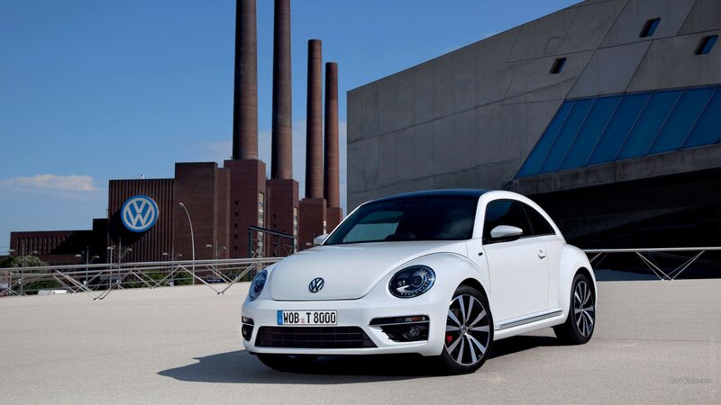 White Volkswagen Beetle — Dramatic, Afternoon
