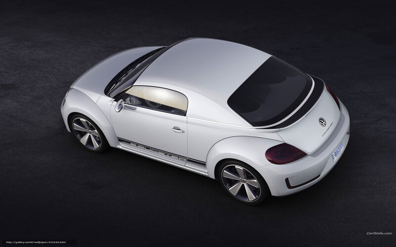 White Volkswagen Beetle — Dramatic, Photograph