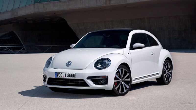 White Volkswagen Beetle — Neutral