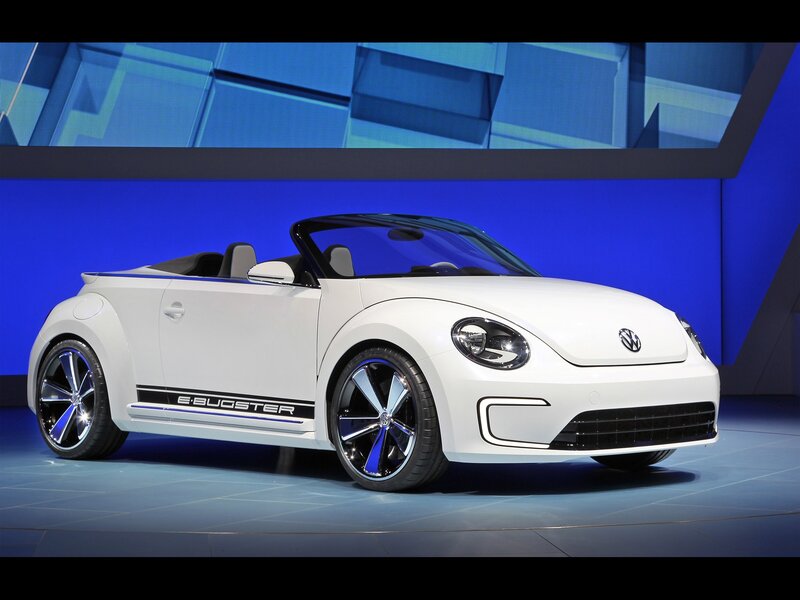 White Volkswagen E-bugster — Dramatic