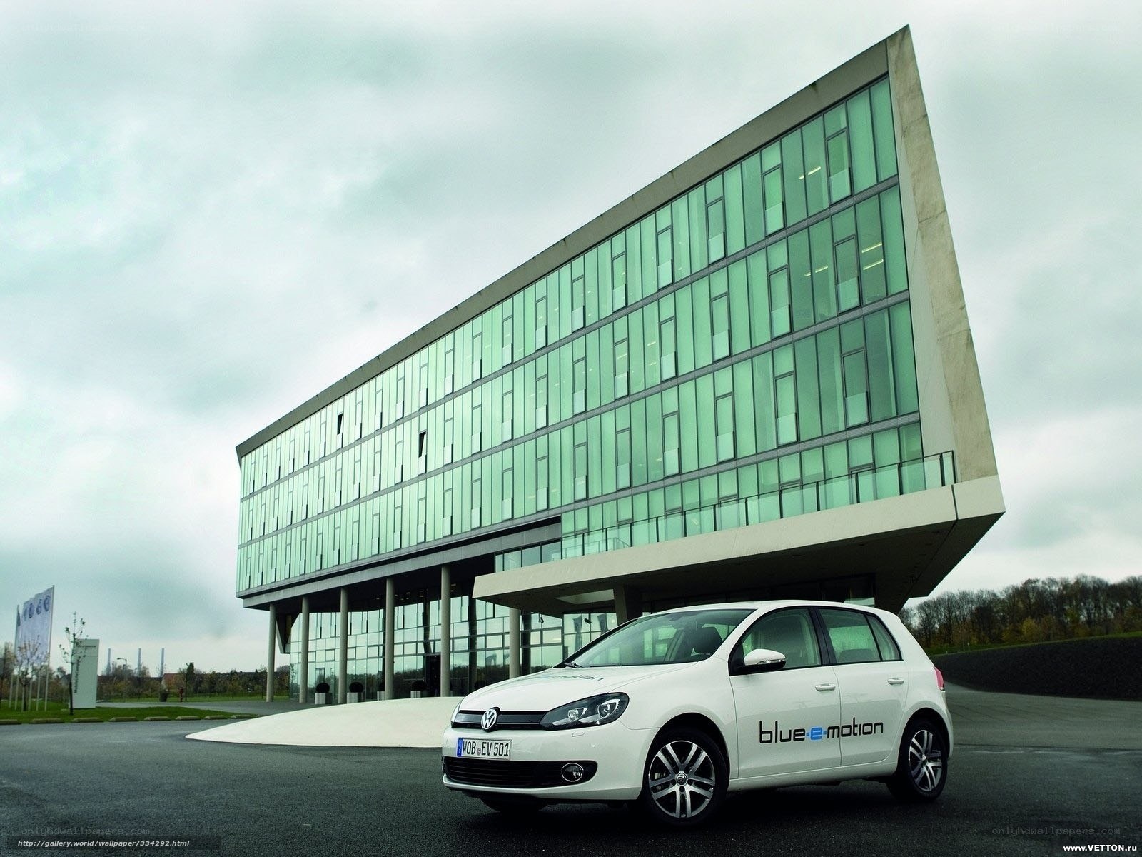 White Volkswagen Golf BlueMotion